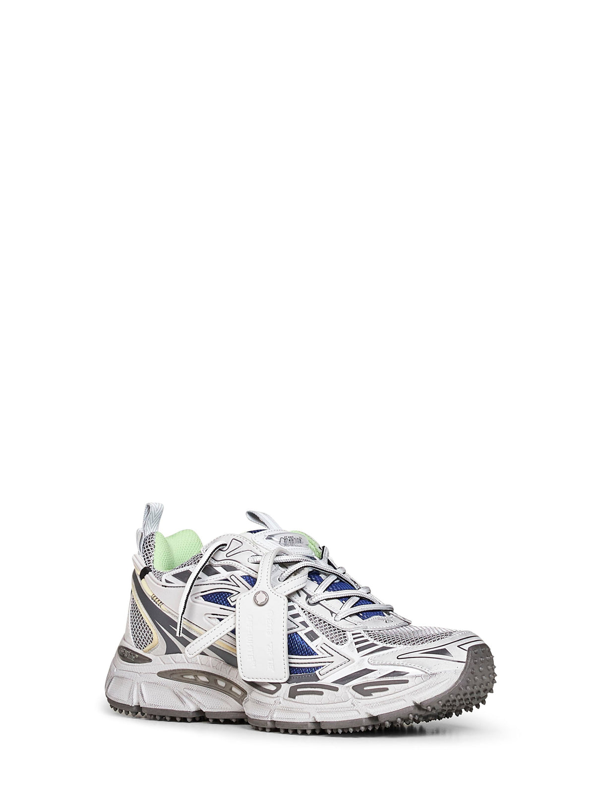 Off White Men Dark Blue And Dark Grey Be Right Back Worn Out Sneakers OFF-WHITE