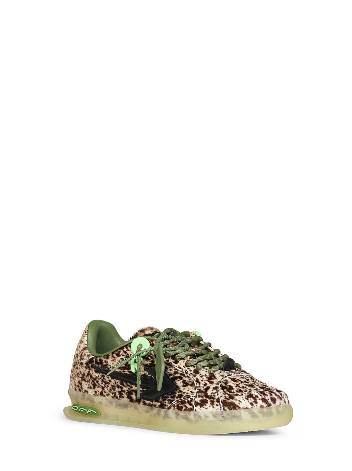 Off White Men White And Black Printed Calf Hair End Of Play Sneakers OFF-WHITE