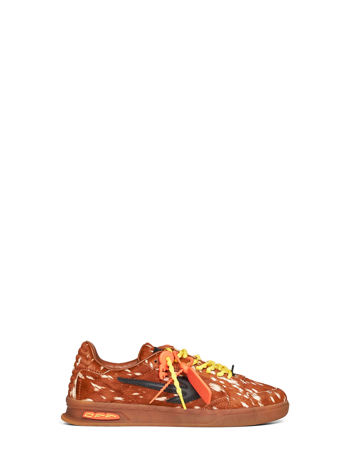 Off White Men Brown Printed Calf Hair End Of Play Sneakers OFF-WHITE