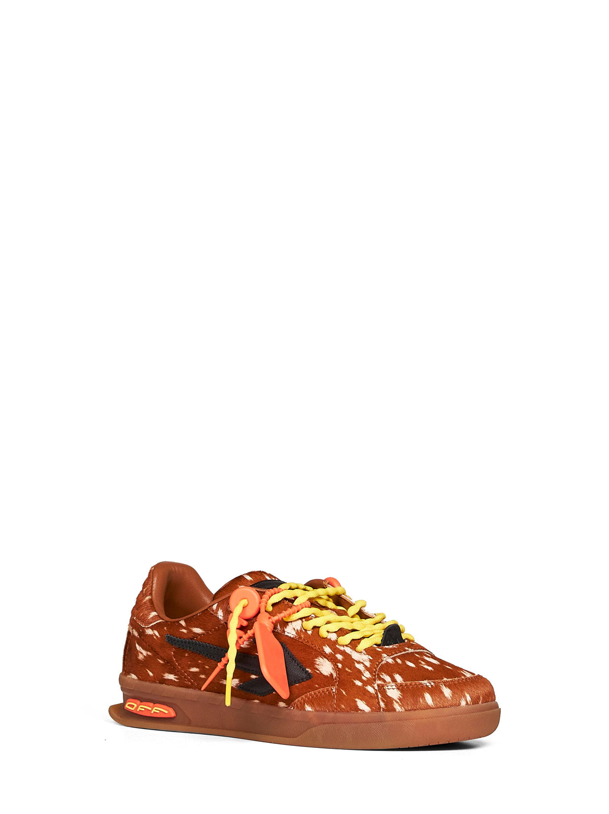 Off White Men Brown Printed Calf Hair End Of Play Sneakers OFF-WHITE