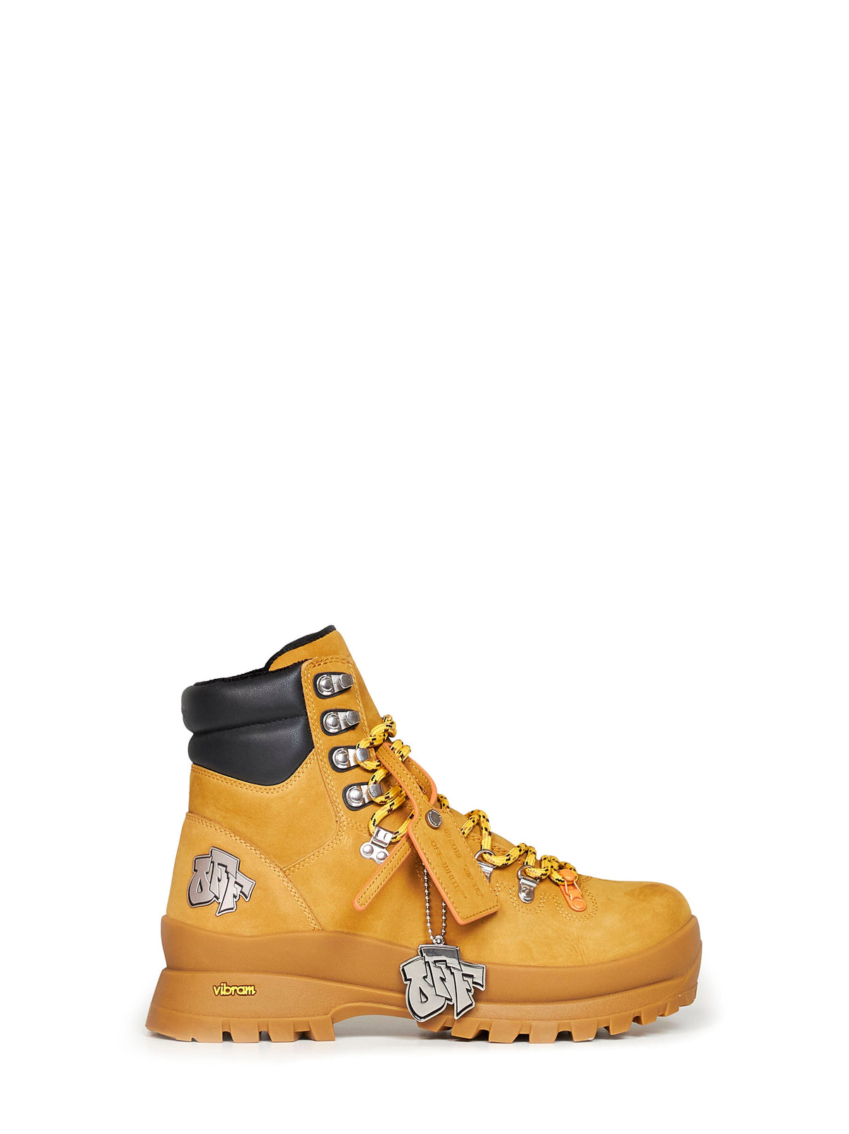 Off White Men Yellow Nubuck Hiking Boots OFF-WHITE