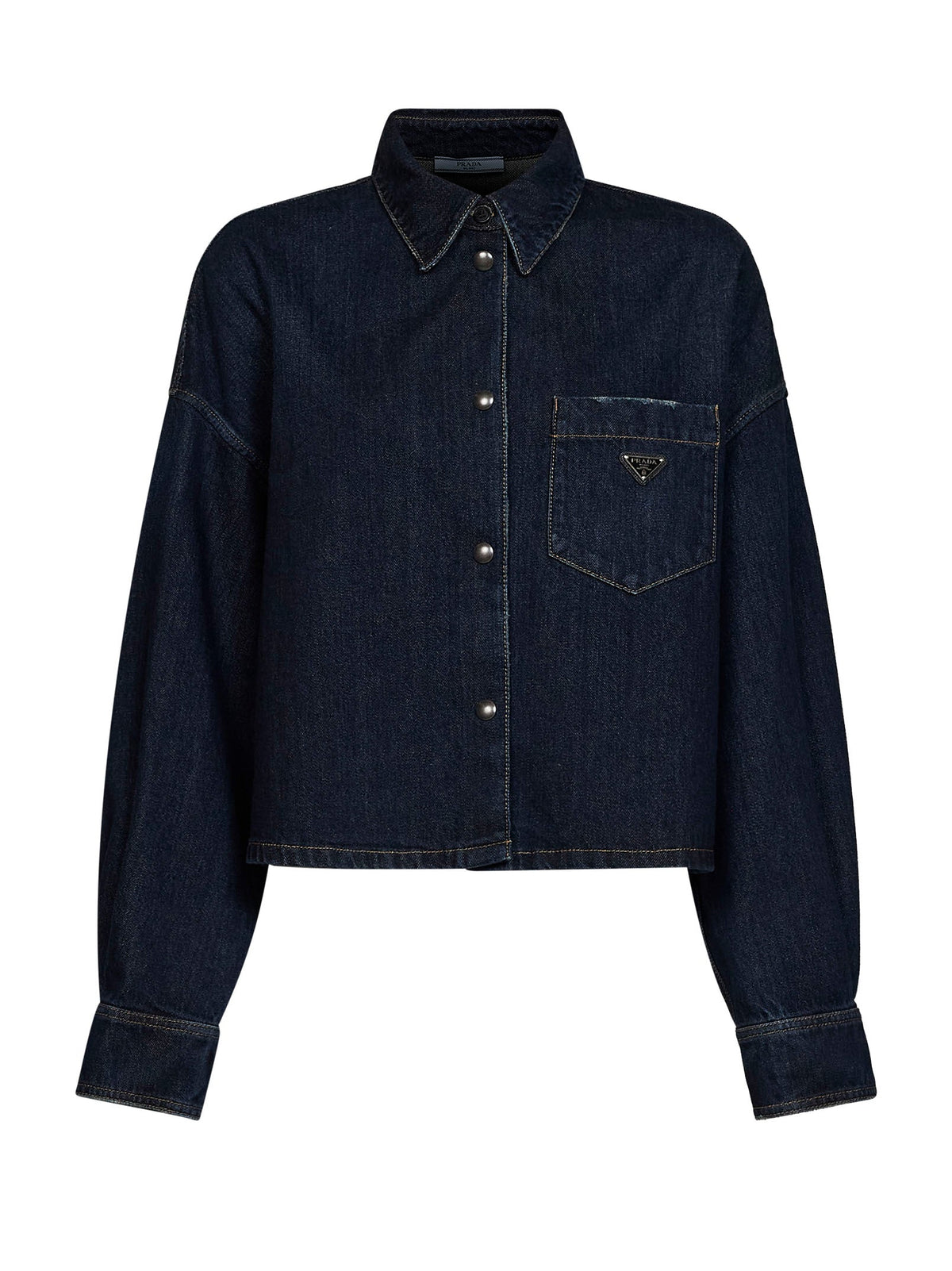Prada Abbigliamento Women Blue Cotton Denim Shirt PRADA