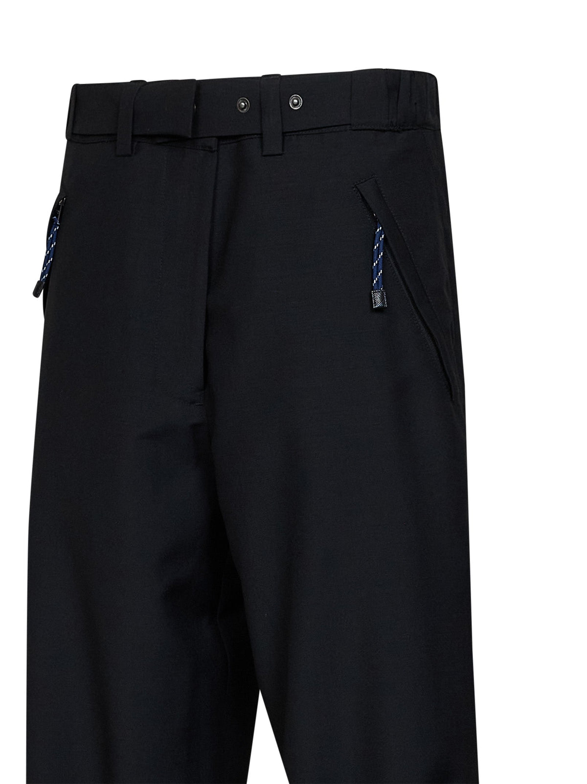 Prada Abbigliamento Women Black Mohair-Wool Wide Leg Trousers PRADA