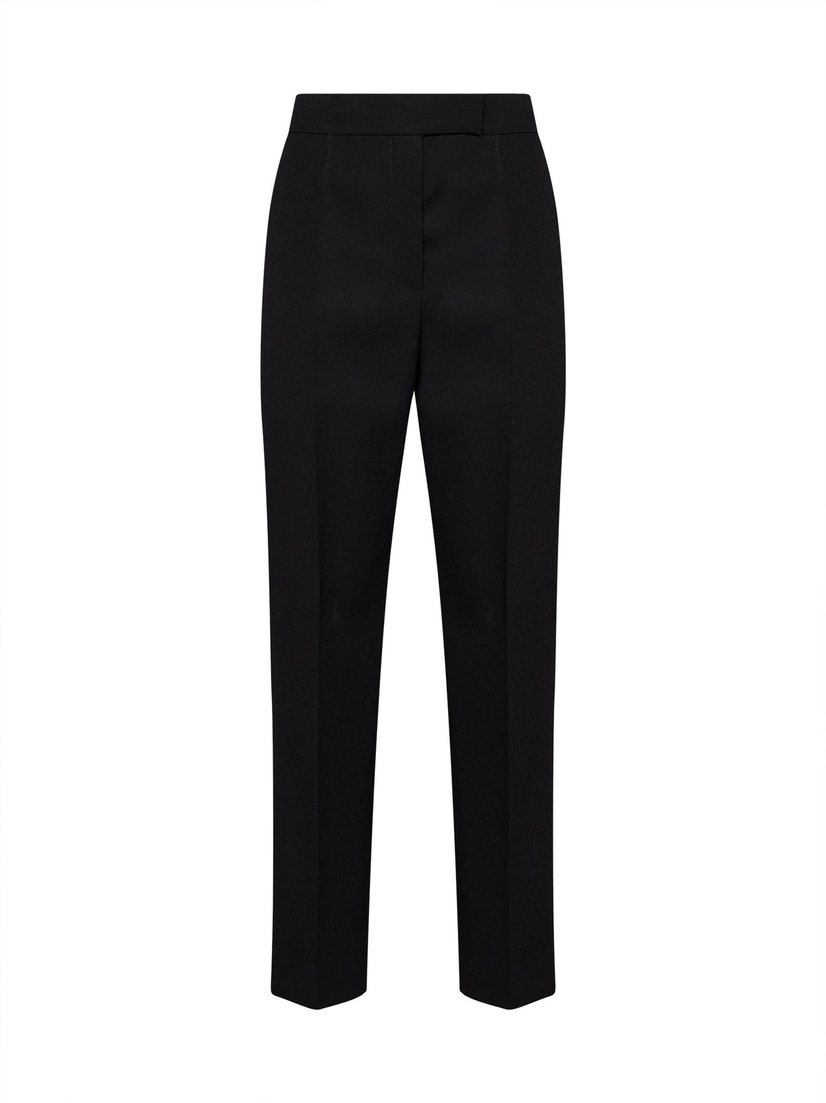 Prada Abbigliamento Women Black Compact Gabardine Straight-Leg Trousers PRADA