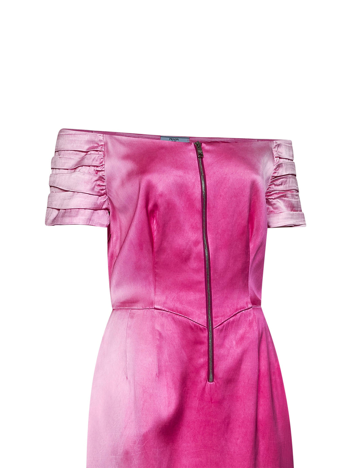 Prada Abbigliamento Women Fuchsia Washed Duchesse Midi Dress PRADA