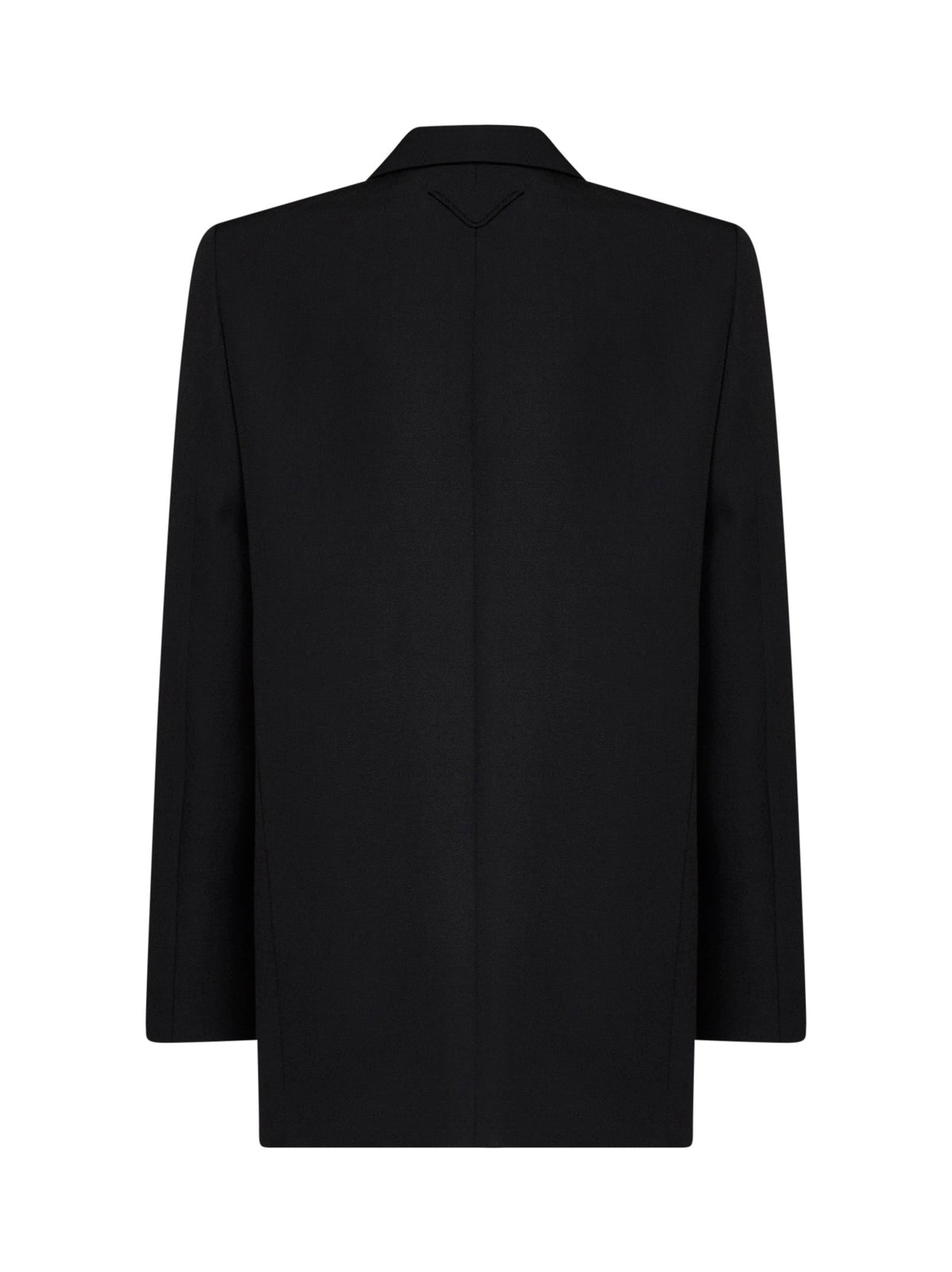 Prada Abbigliamento Women Black Compact Gabardine Single-Breasted Blazer PRADA