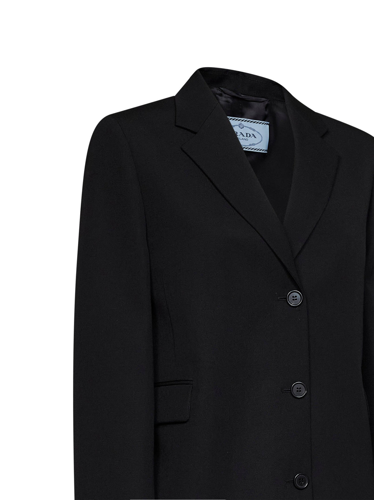 Prada Abbigliamento Women Black Compact Gabardine Single-Breasted Blazer PRADA