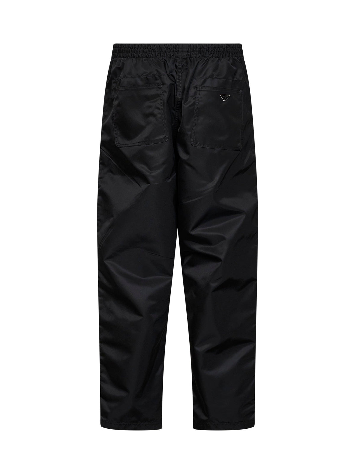 Prada Abbigliamento Men Black Re-Nylon Trousers With Elasticated Waistband PRADA