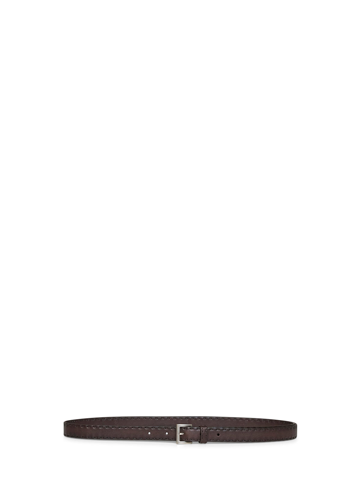 Prada Accessori Pelletteria Women Coffee Antiqued Nappa Leather Belt PRADA