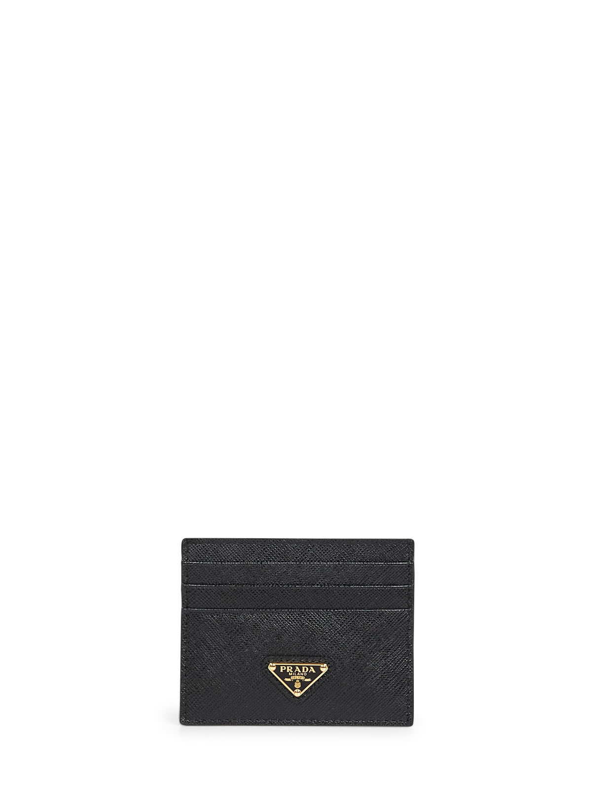 Prada Accessori Pelletteria Women Black Saffiano Leather Card Holder PRADA