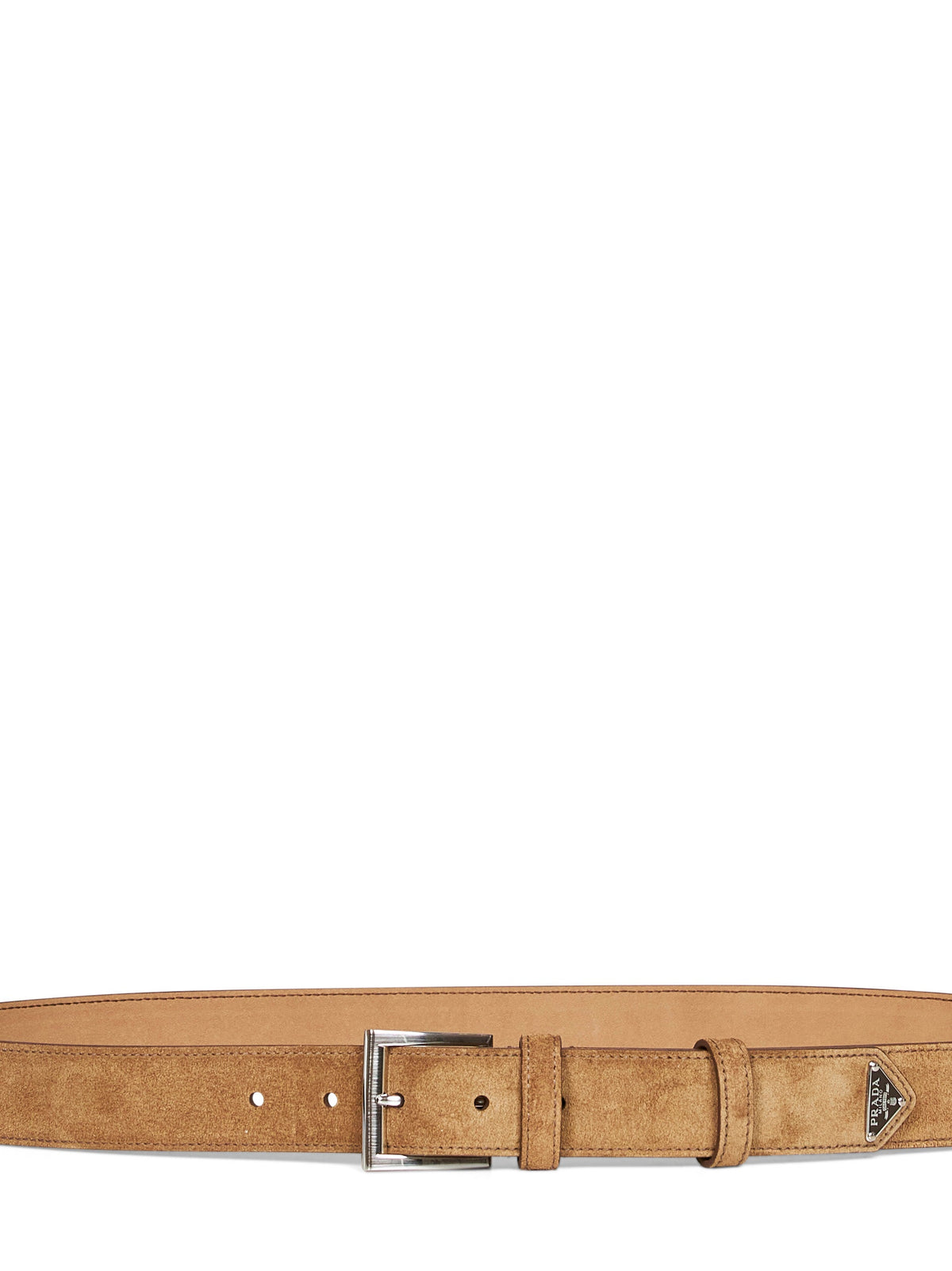 Prada Accessori Pelletteria Men Sesame Suede Belt PRADA
