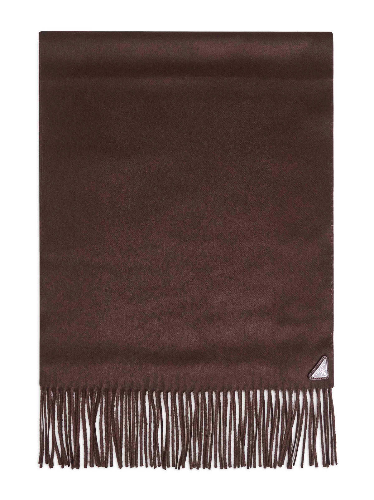 Prada Accessori Pelletteria Men Brown Silk And Cashmere Scarf PRADA