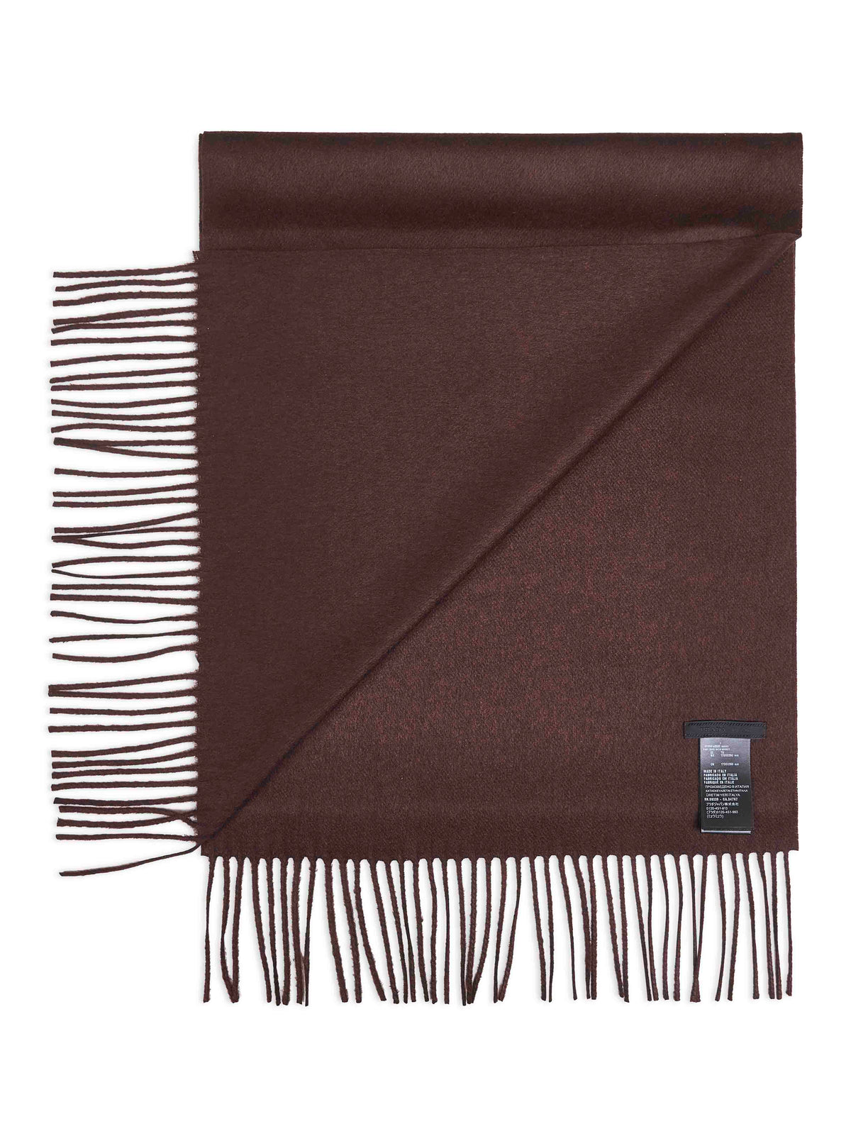 Prada Accessori Pelletteria Men Brown Silk And Cashmere Scarf PRADA