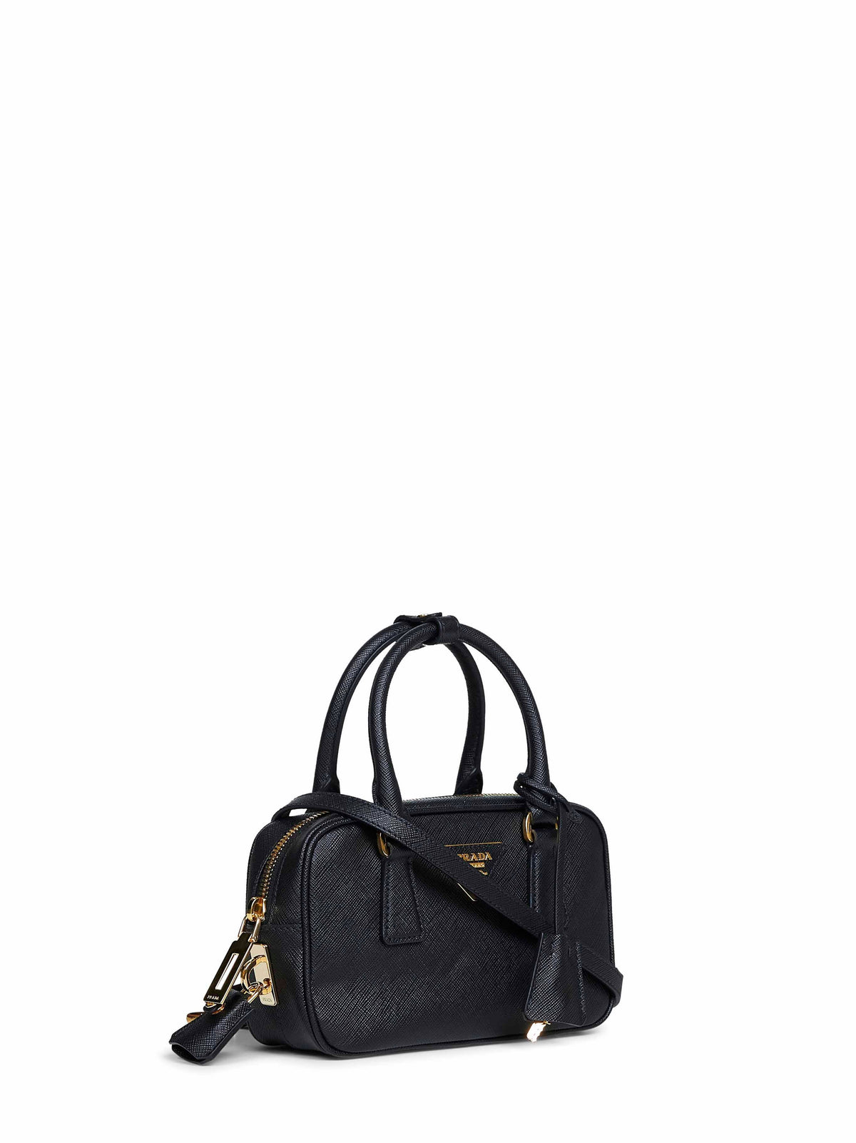 Prada Borse Women Black Top-Handle Bag With Shoulder Bag PRADA