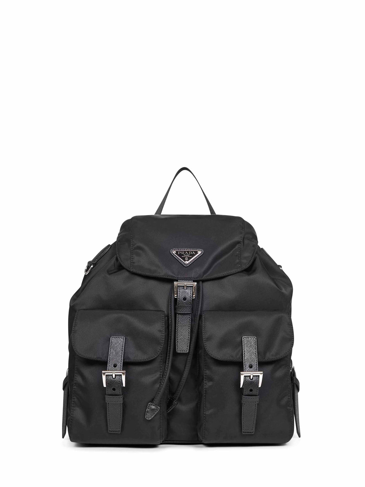 Prada Borse Women Medium Black Backpack With Pouch <Br/> PRADA