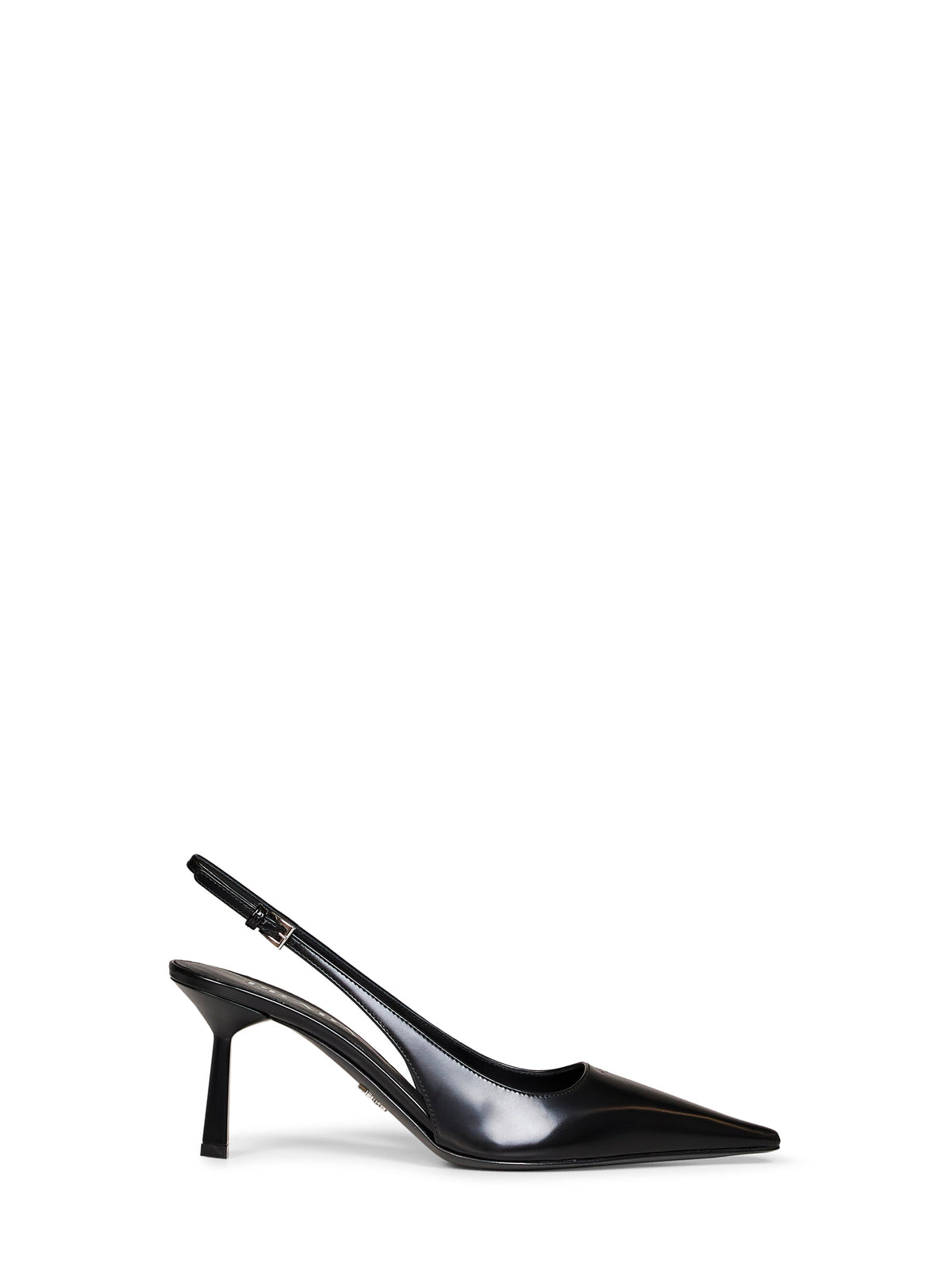 Prada Calzature Women Black Brushed Leather Slingback Pumps PRADA