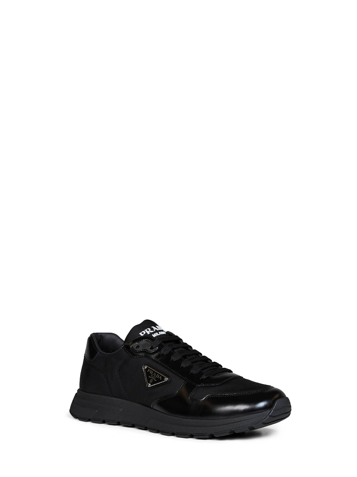 Prada Calzature Men Black Re-Nylon And Brushed Leather Prax 01 Sneakers PRADA