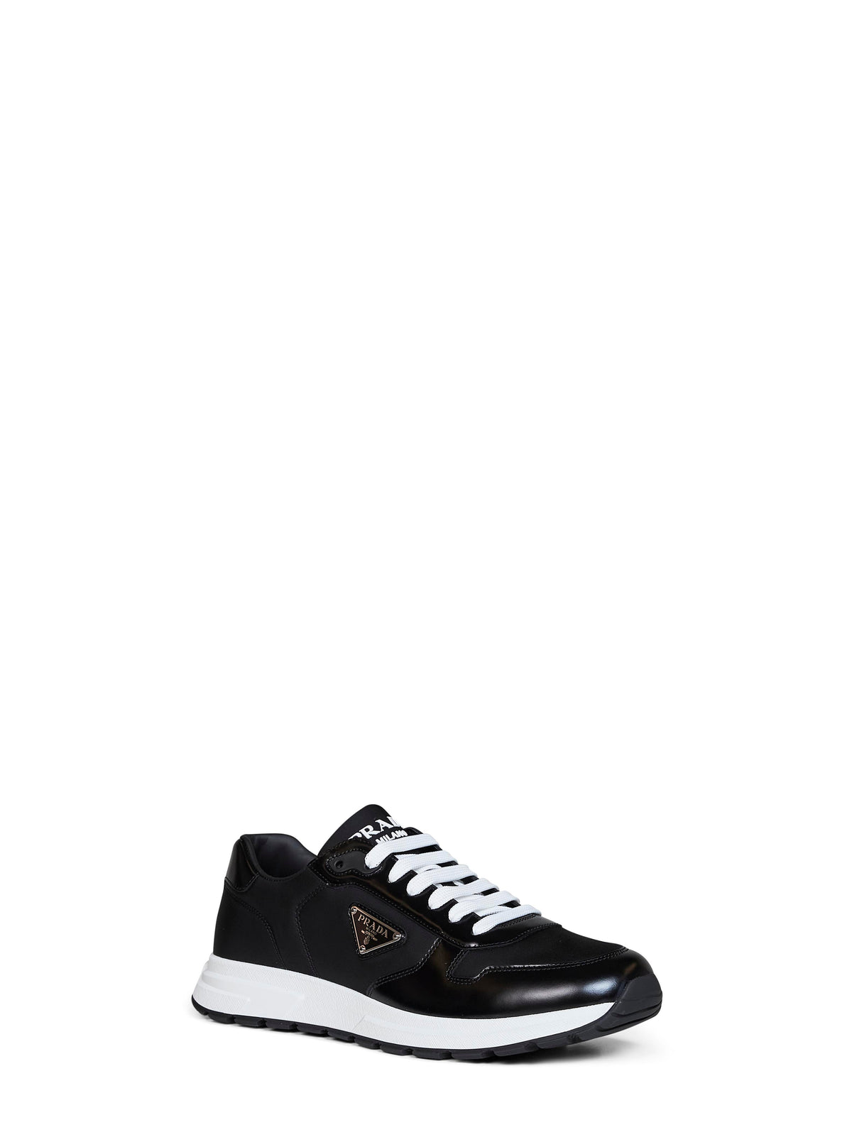 Prada Calzature Men Black Re-Nylon And Brushed Leather Prax 01 Sneakers PRADA