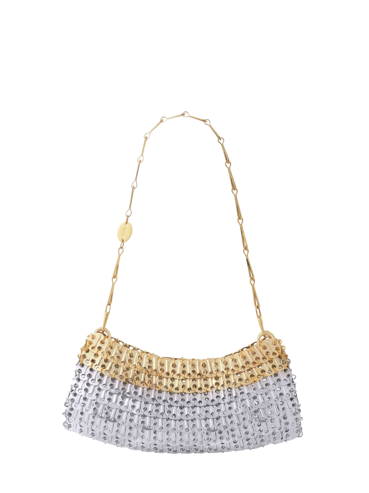 Rabanne Women Silver And Light Gold 1969 Skyline Clutch With Shoulder Strap PACO RABANNE