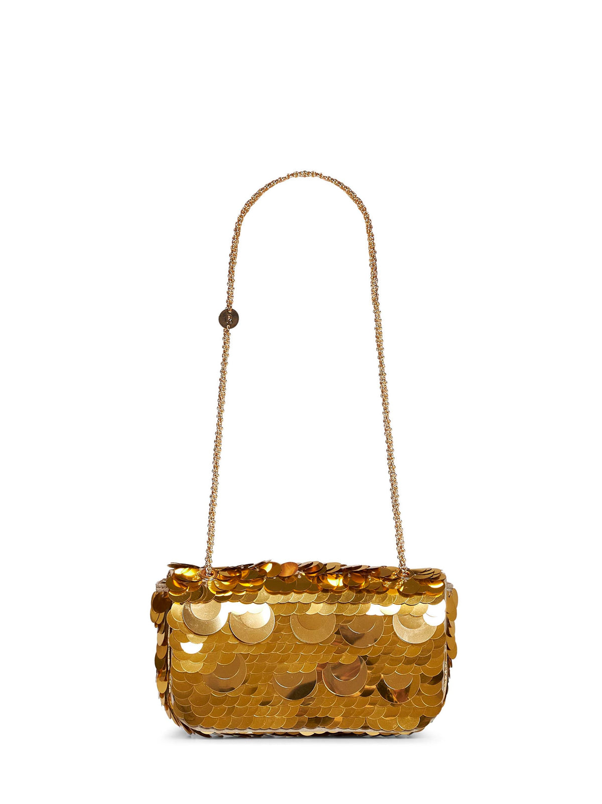 Rabanne Women Gold Small Sparkle Baguette Bag Shoulder Bag PACO RABANNE