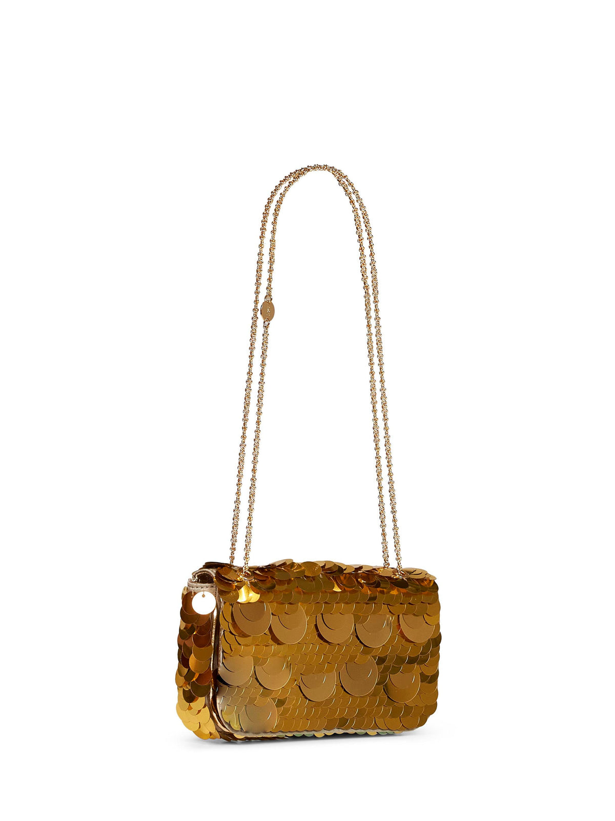 Rabanne Women Gold Small Sparkle Baguette Bag Shoulder Bag PACO RABANNE