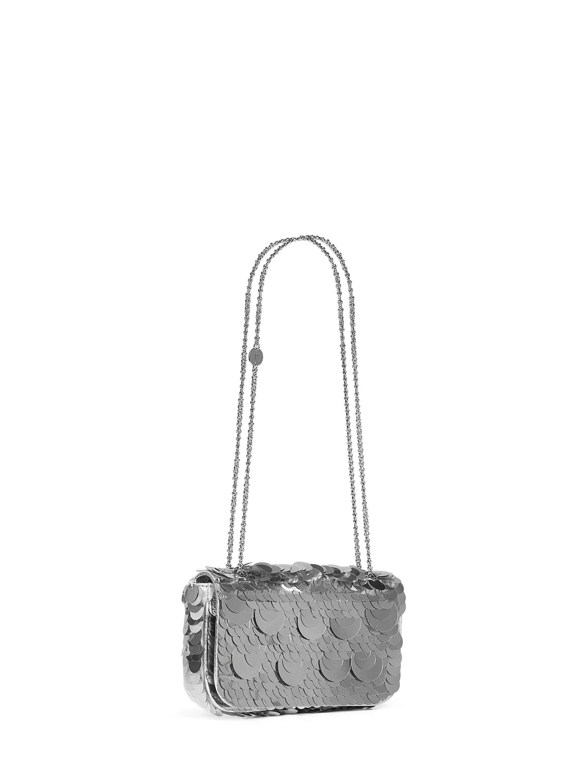 Rabanne Women Silver Small Sparkle Baguette Bag Shoulder Bag PACO RABANNE