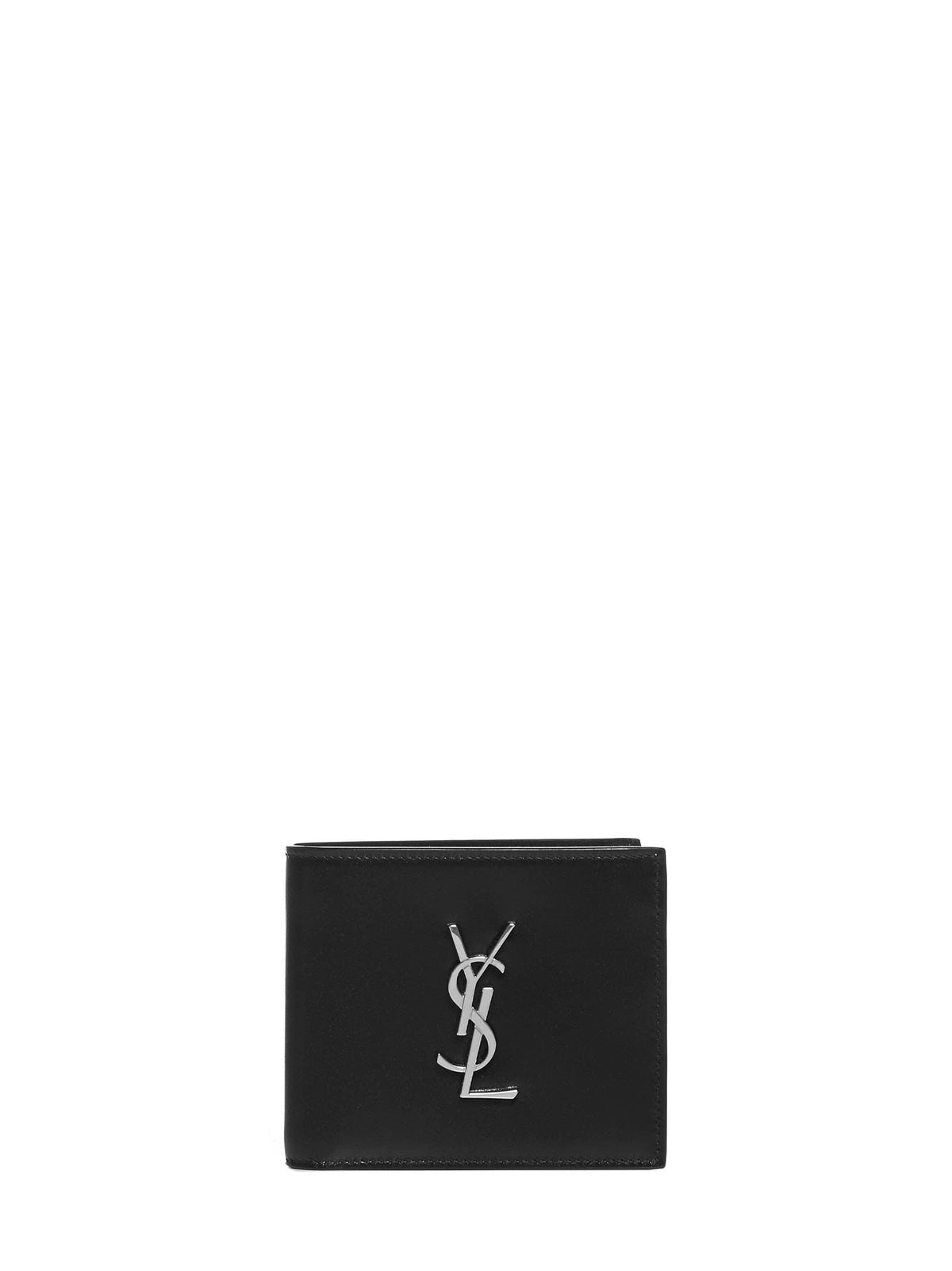 Saint Laurent Men Black Calf Leather East/West Monogram Wallet SAINT LAURENT