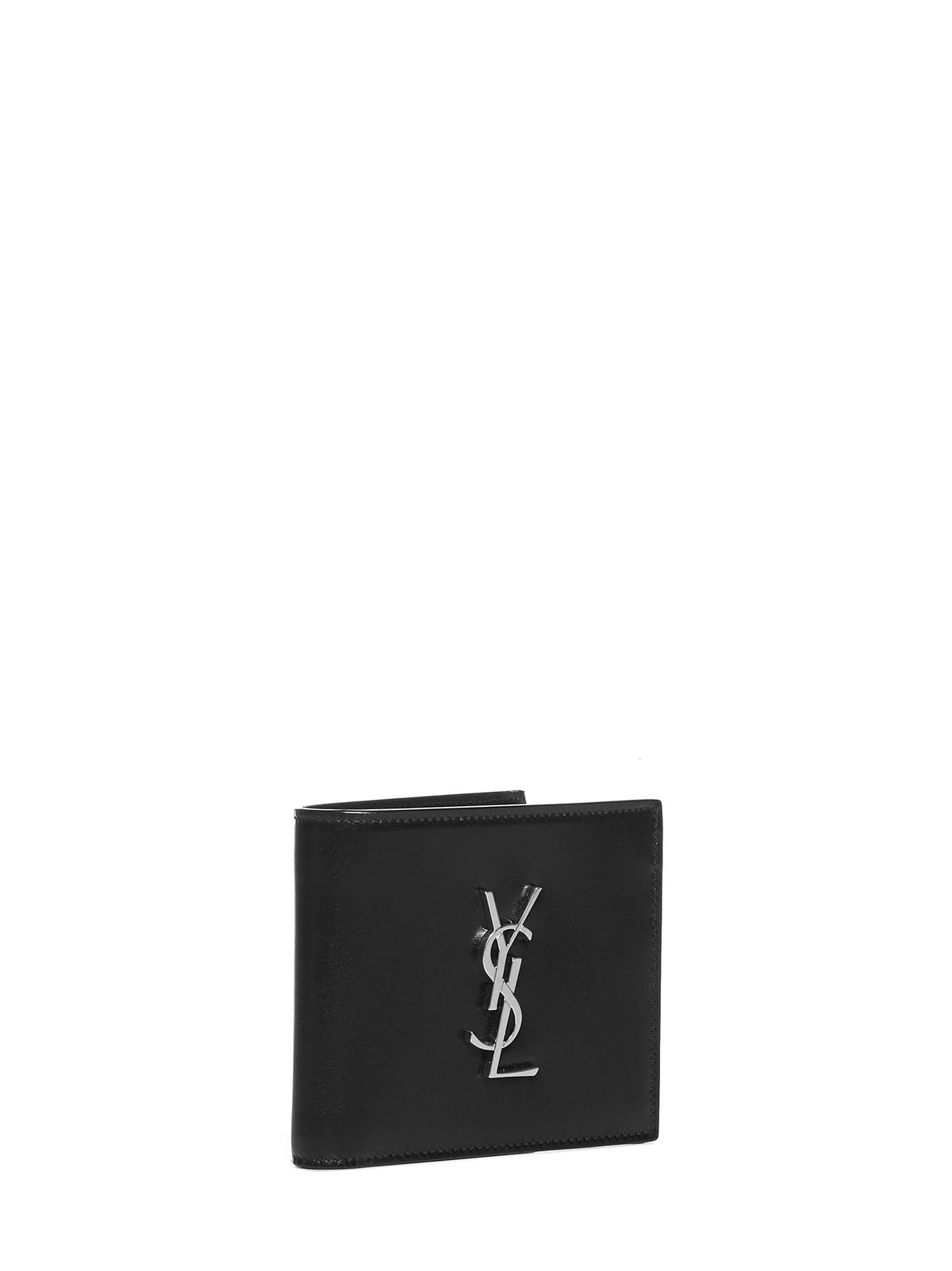 Saint Laurent Men Black Calf Leather East/West Monogram Wallet SAINT LAURENT