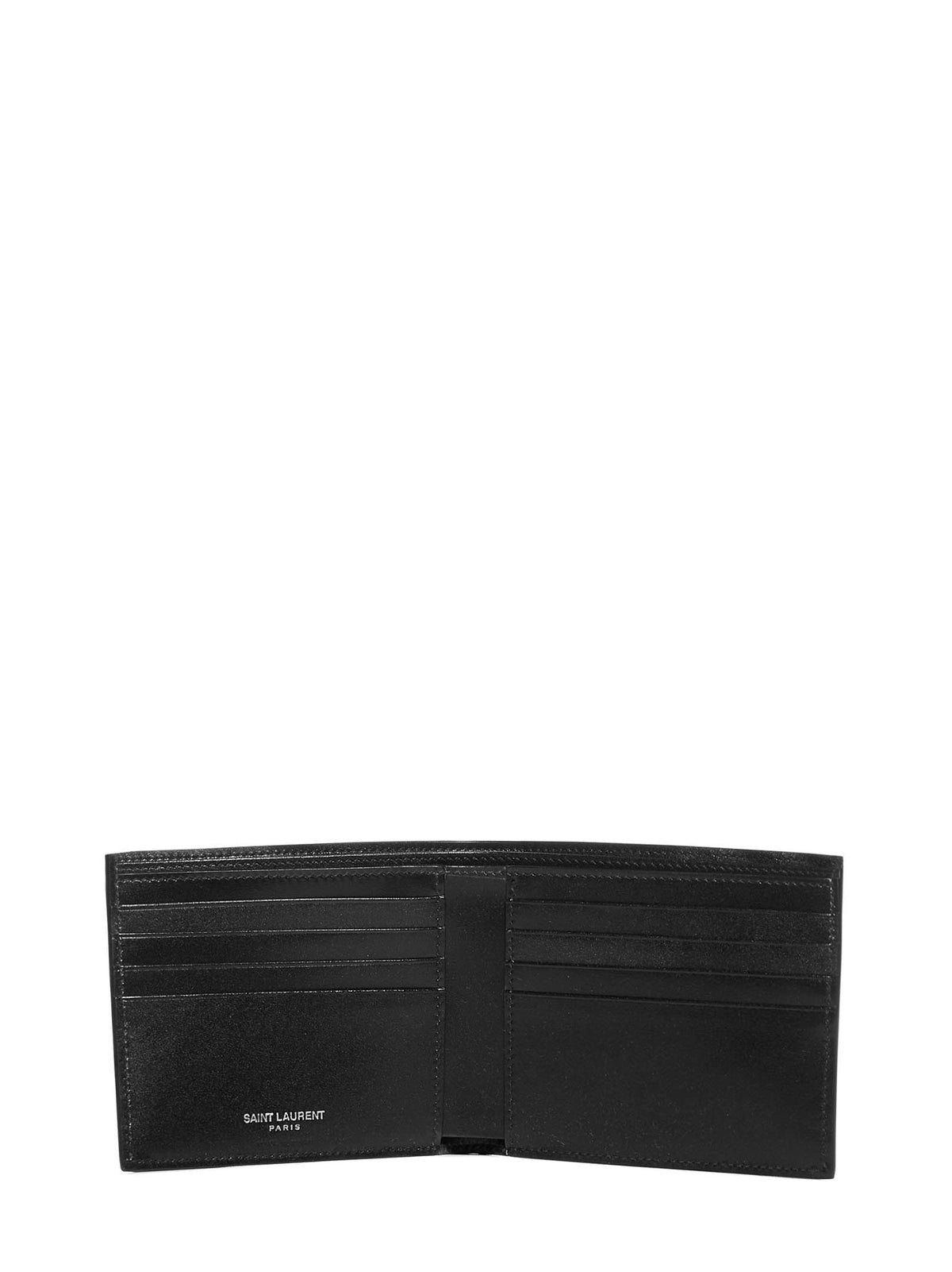 Saint Laurent Men Black Calf Leather East/West Monogram Wallet SAINT LAURENT