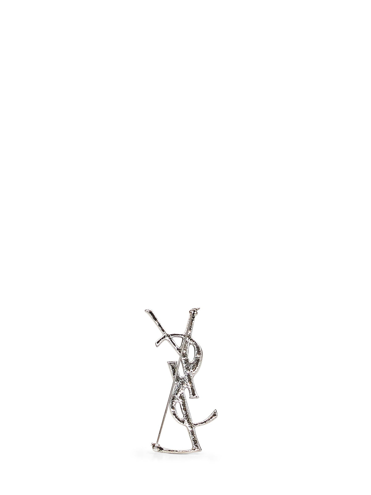 Saint Laurent Men Oxidized Silver Metal Cassandre Crocodile Brooch SAINT LAURENT