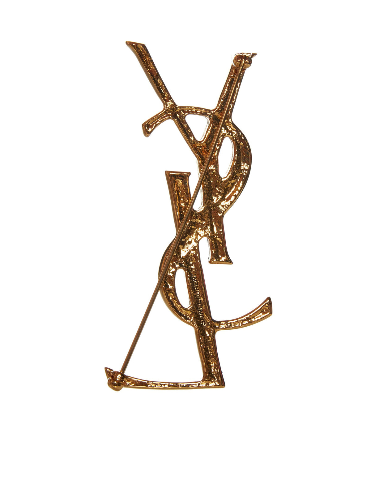 Saint Laurent Women Cassandre' Crocodile Brooch In Metal SAINT LAURENT
