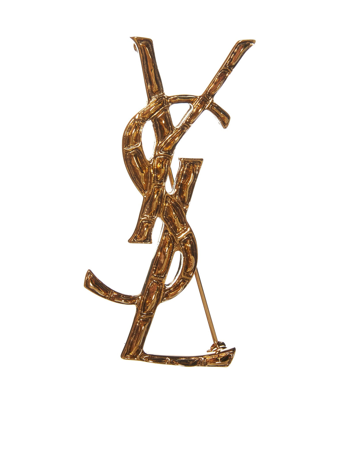 Saint Laurent Women Cassandre' Crocodile Brooch In Metal SAINT LAURENT