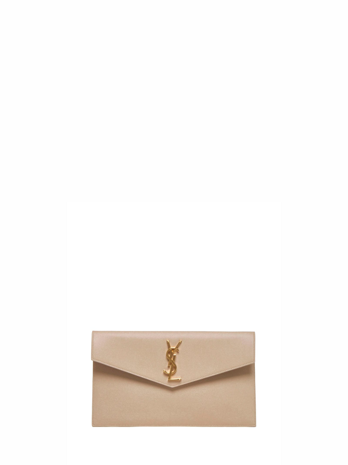 Saint Laurent Women Uptown Clutch In Grain De Poudre Embossed Leather SAINT LAURENT