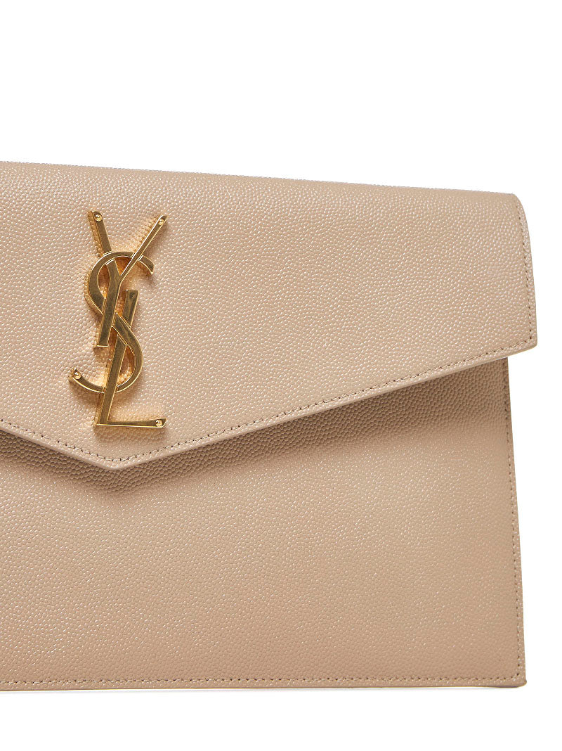 Saint Laurent Women Uptown Clutch In Grain De Poudre Embossed Leather SAINT LAURENT