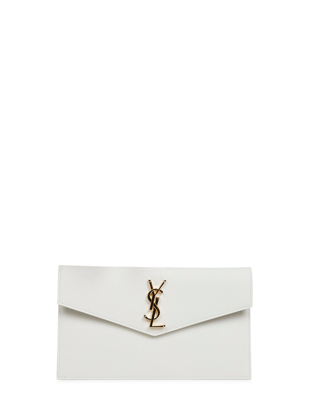 Saint Laurent Women Cream Soft Uptown Clutch Bag SAINT LAURENT