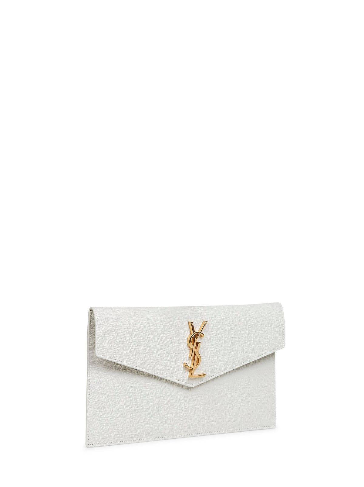 Saint Laurent Women Cream Soft Uptown Clutch Bag SAINT LAURENT