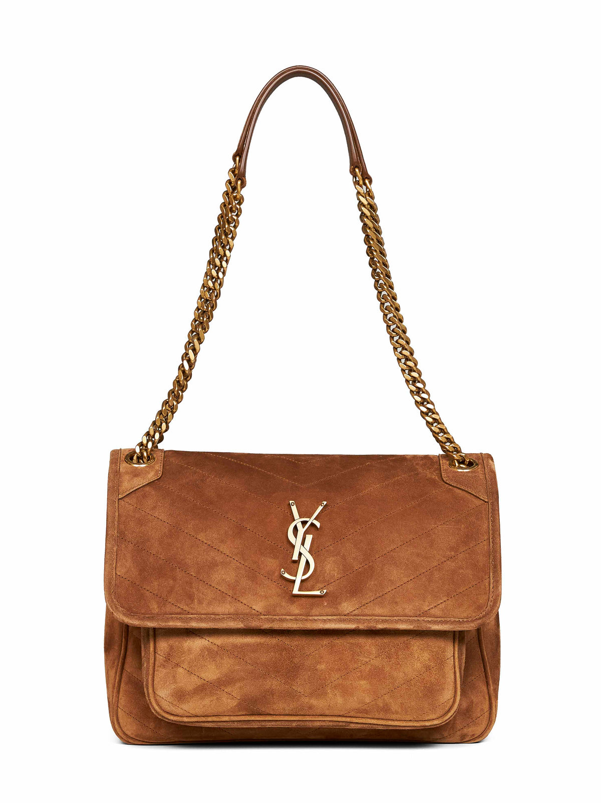 Saint Laurent Women Caramel Cognac Niki Medium Shoulder Bag SAINT LAURENT