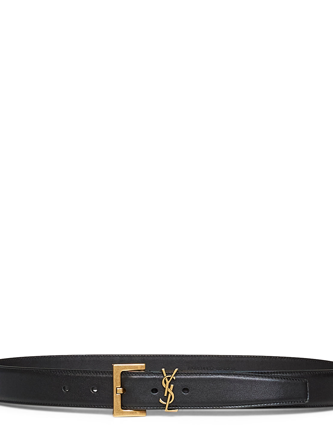 Saint Laurent Women Black Smooth Leather Cassandre Belt SAINT LAURENT