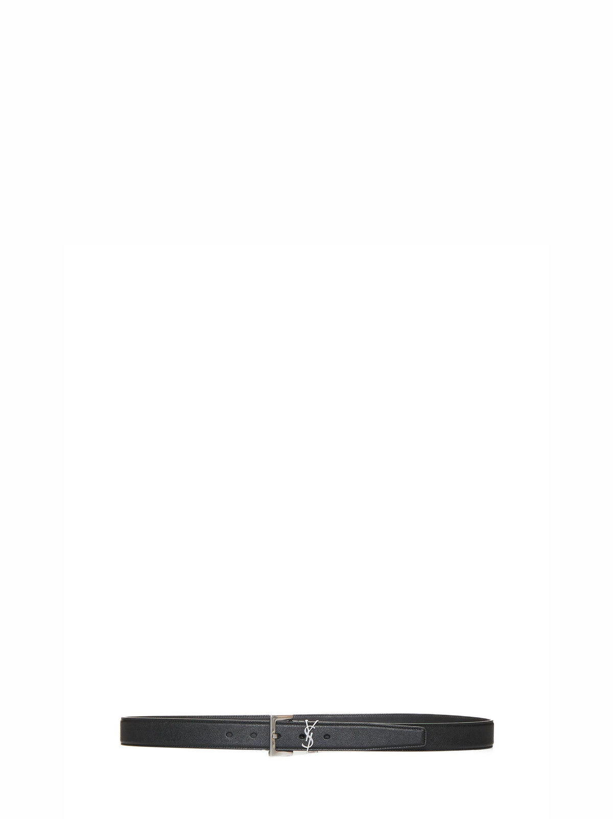 Saint Laurent Men Black Lambskin Cassandre Belt SAINT LAURENT