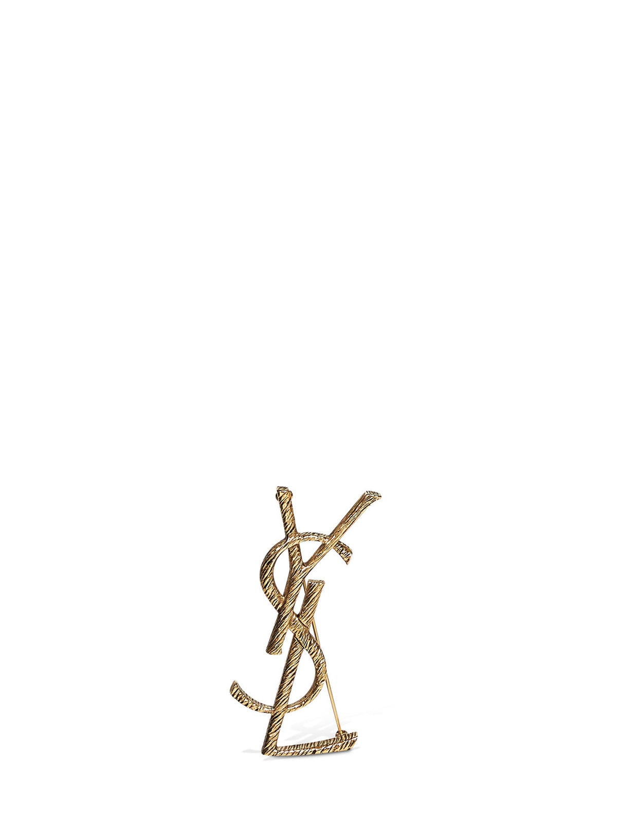 Saint Laurent Women Gold Metal Cassandre Brooch SAINT LAURENT