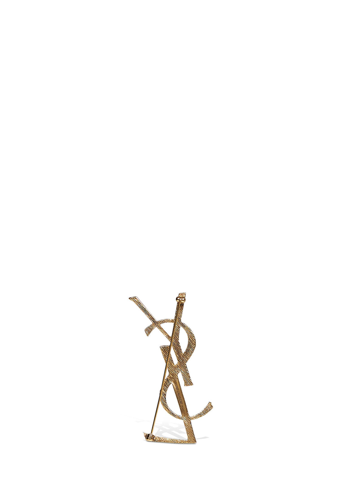 Saint Laurent Women Gold Metal Cassandre Brooch SAINT LAURENT