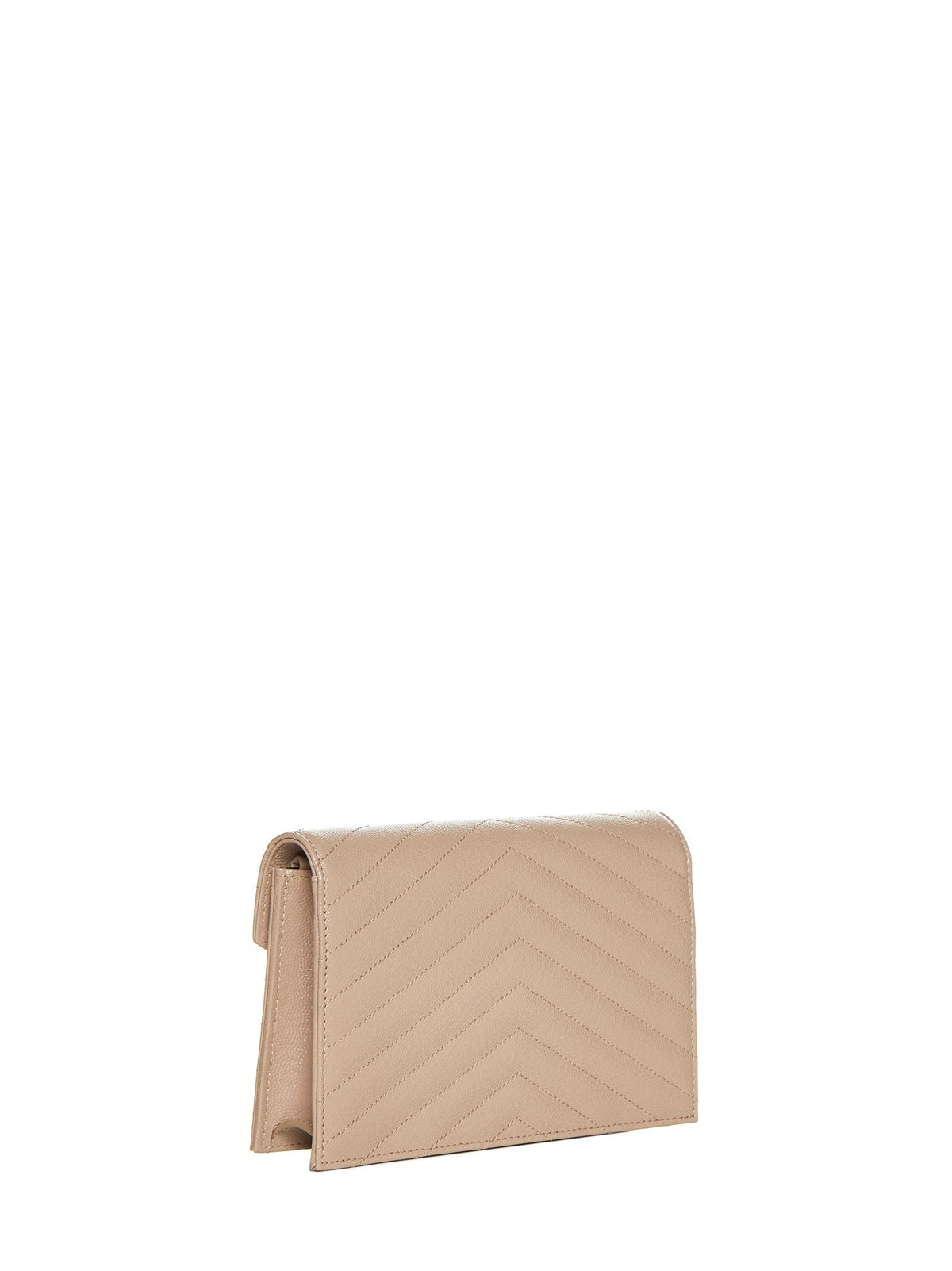 Saint Laurent Women Dark Beige Cassandre Classic Envelope Clutch With Chain Shoulde Strap SAINT LAURENT