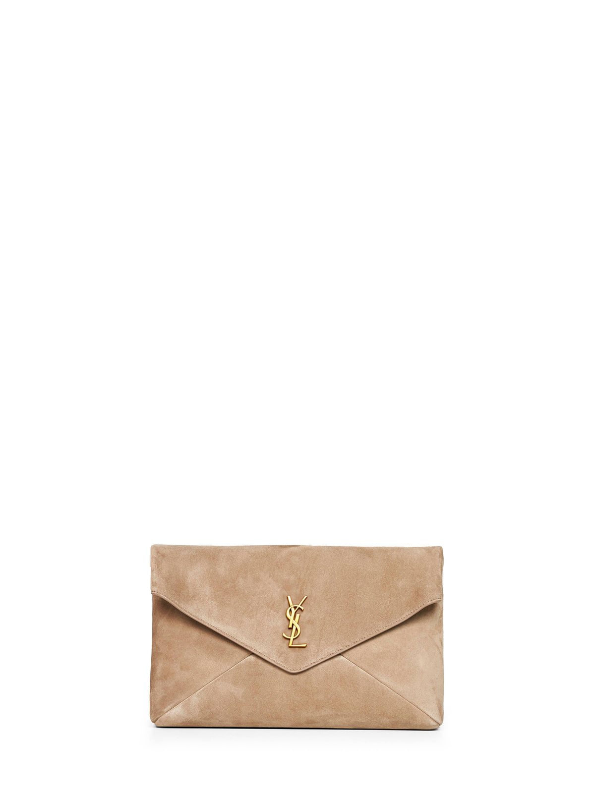 Saint Laurent Women Light Cumin Large Cassandre Envelope Clutch SAINT LAURENT