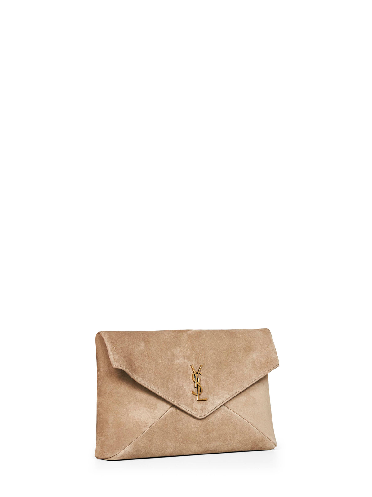 Saint Laurent Women Light Cumin Large Cassandre Envelope Clutch SAINT LAURENT