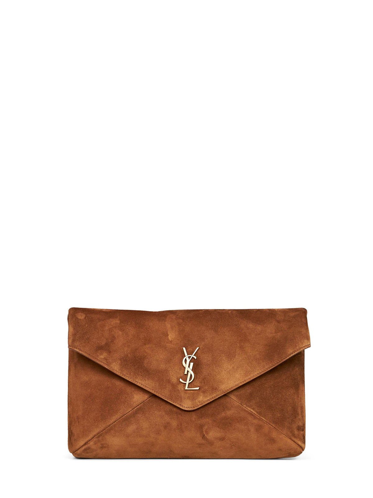 Saint Laurent Women Caramel Cognac Large Cassandre Envelope Clutch SAINT LAURENT