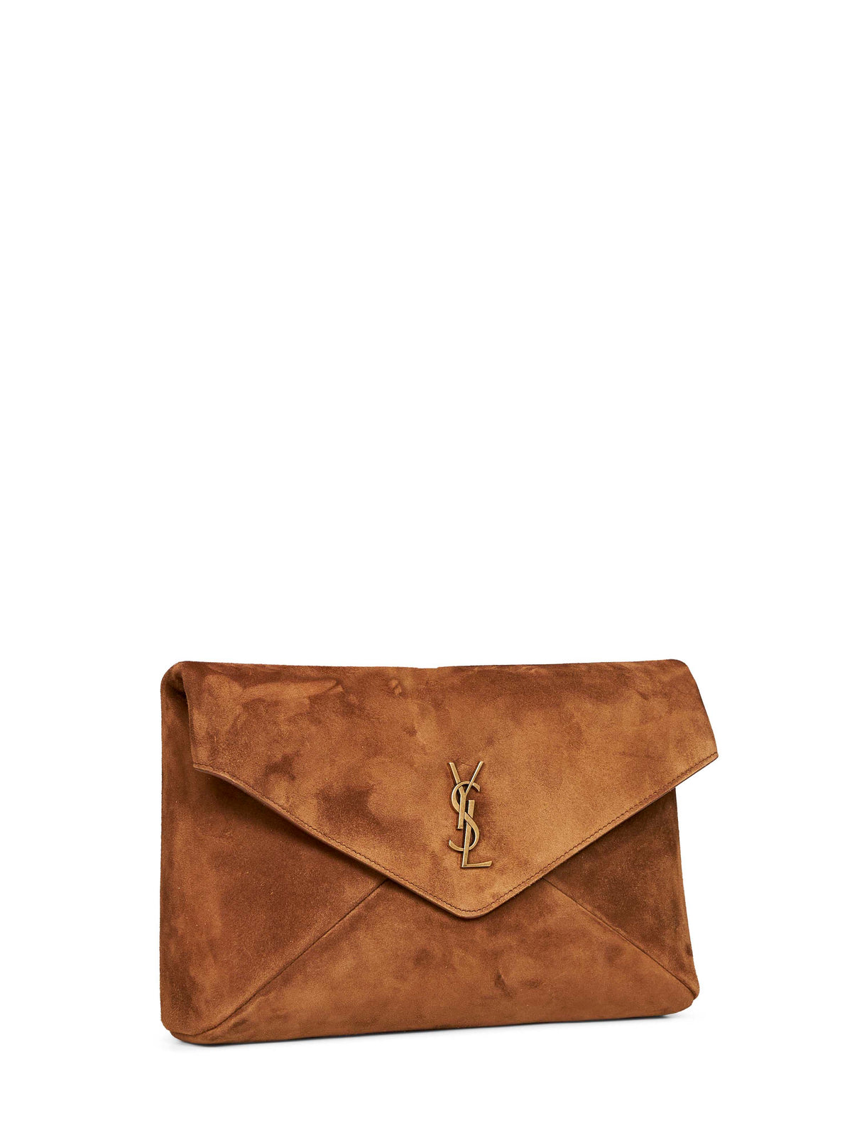 Saint Laurent Women Caramel Cognac Large Cassandre Envelope Clutch SAINT LAURENT