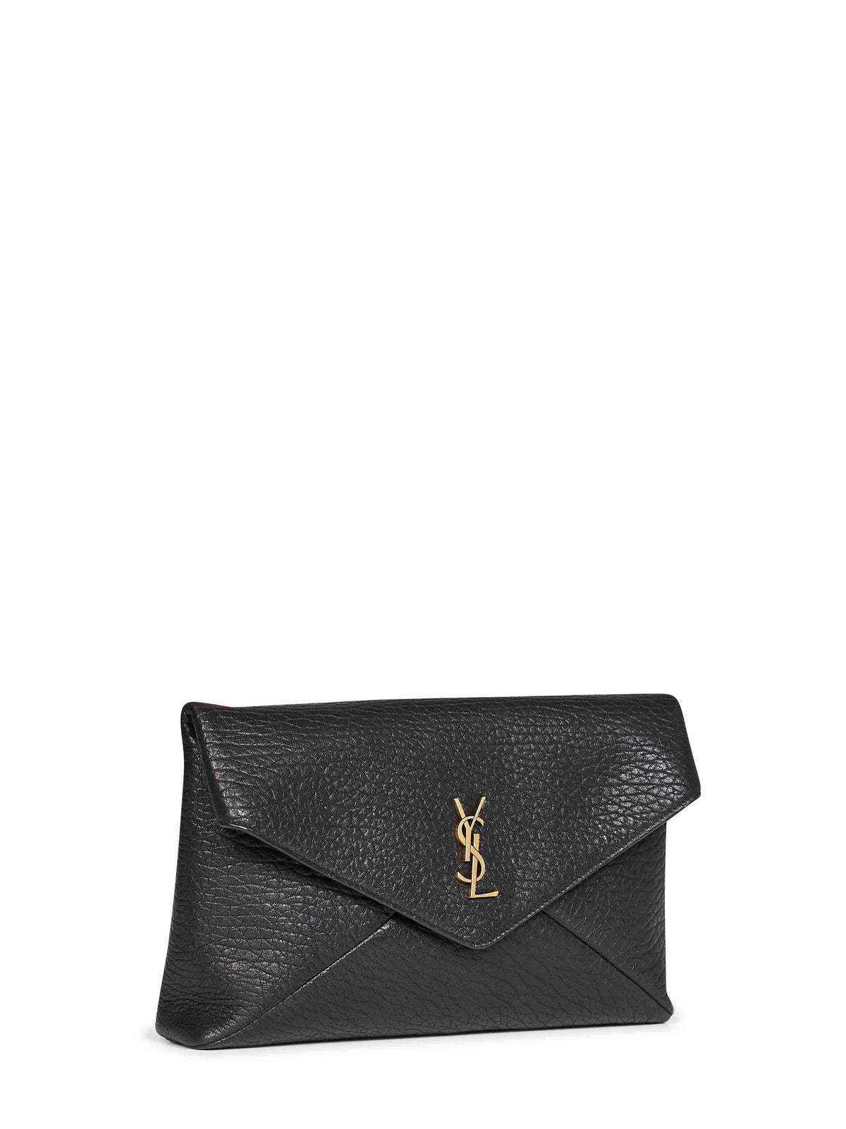 Saint Laurent Women Black Cassandre Large Lambskin Envelope Clutch<Br/> SAINT LAURENT