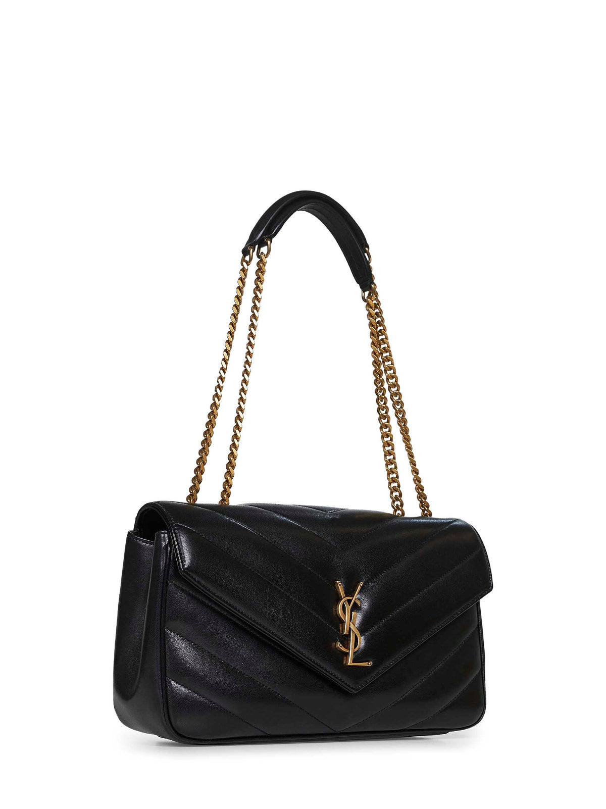 Saint Laurent Women Black Loulou Medium Shoulder Bag SAINT LAURENT