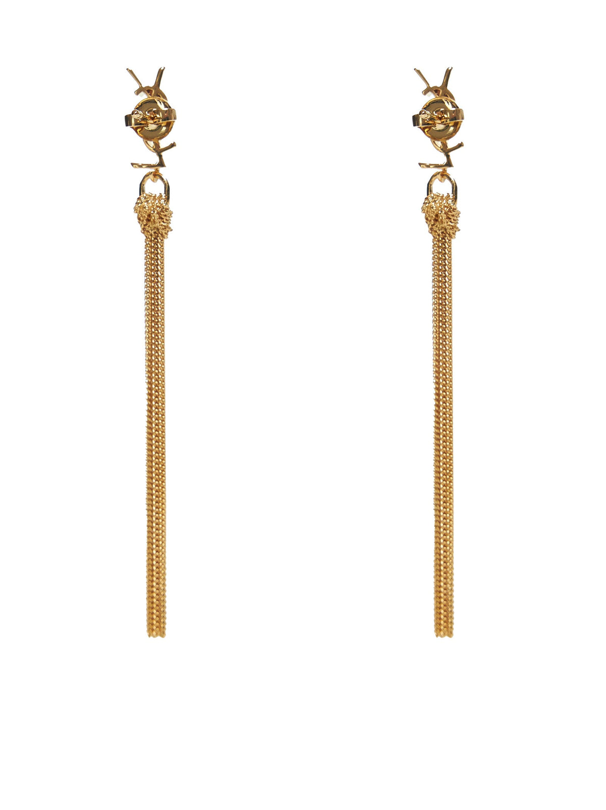 Saint Laurent Women Cassandre Metal Earrings With Tassel SAINT LAURENT