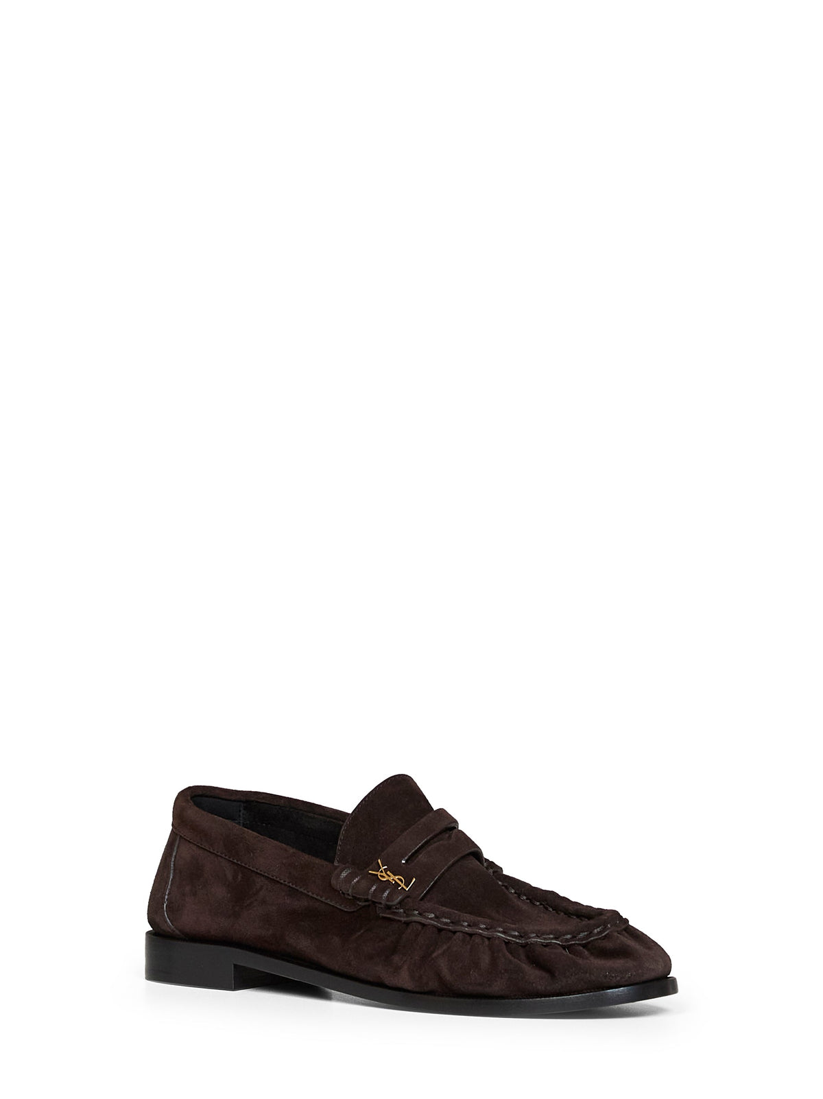 Saint Laurent Women Dark Brown Suede Le Loafer Supple Loafers SAINT LAURENT
